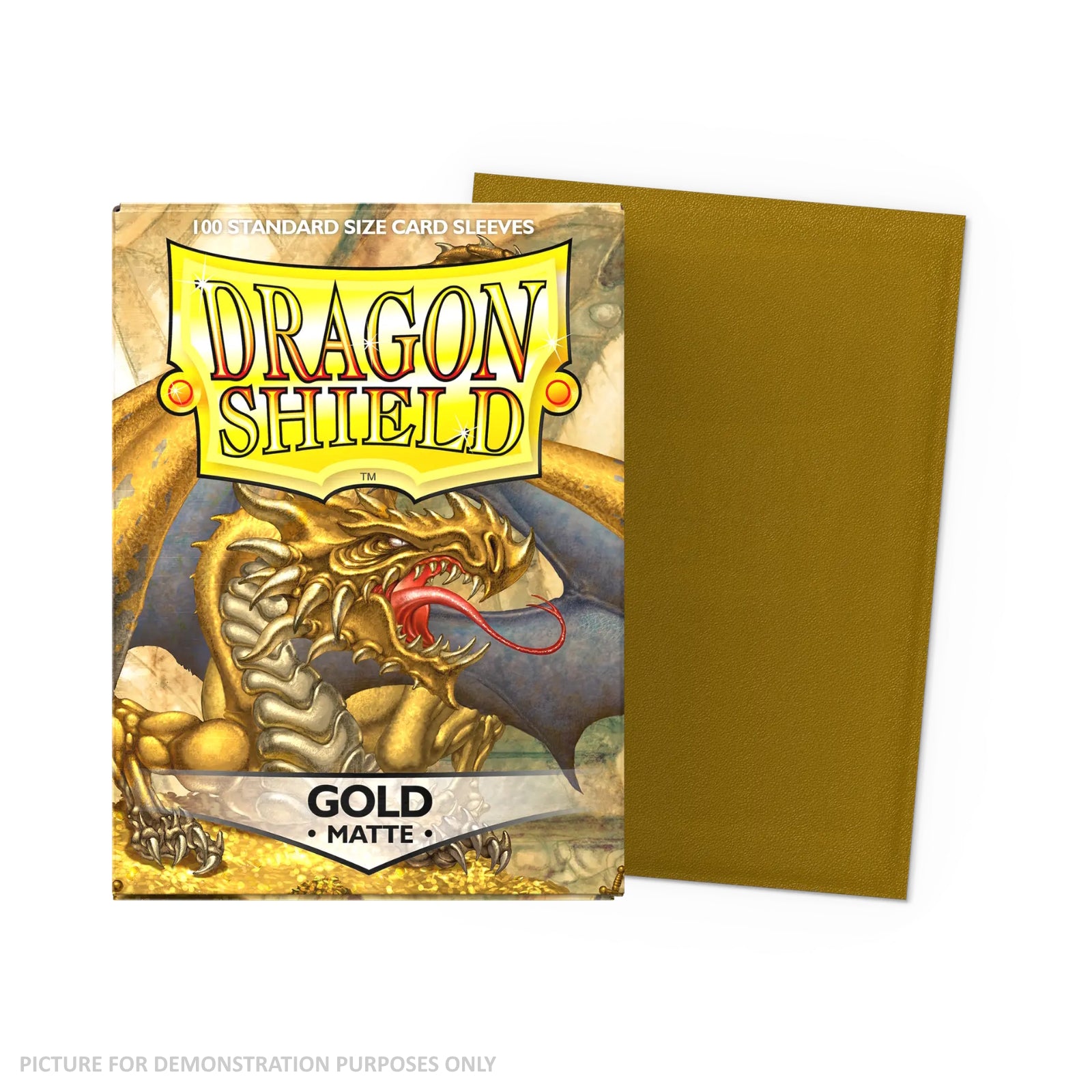 Dragon Shield 100 Standard Size Card Sleeves - Matte Gold